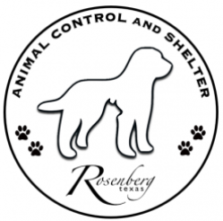 Rosenberg Animal Control & Shelter (Rosenberg, Texas) logo with dog and pawprints in circle