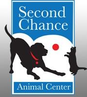 Second Chance Animal Center (Arlington, Vermont) | logo of black dog, red collar, black cat, red ball, playing, Second Chance 