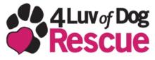 4 Luv Of Dog Rescue, (Fargo, North Dakota), logo black pawprint with pink heart as paw pad and black and pink text