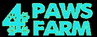 4 Paws Farm logo with the number 4 and pawprints