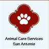 City of San Antonio Animal Services (San Antonio, Texas) logo is red symbol with white paw print in it