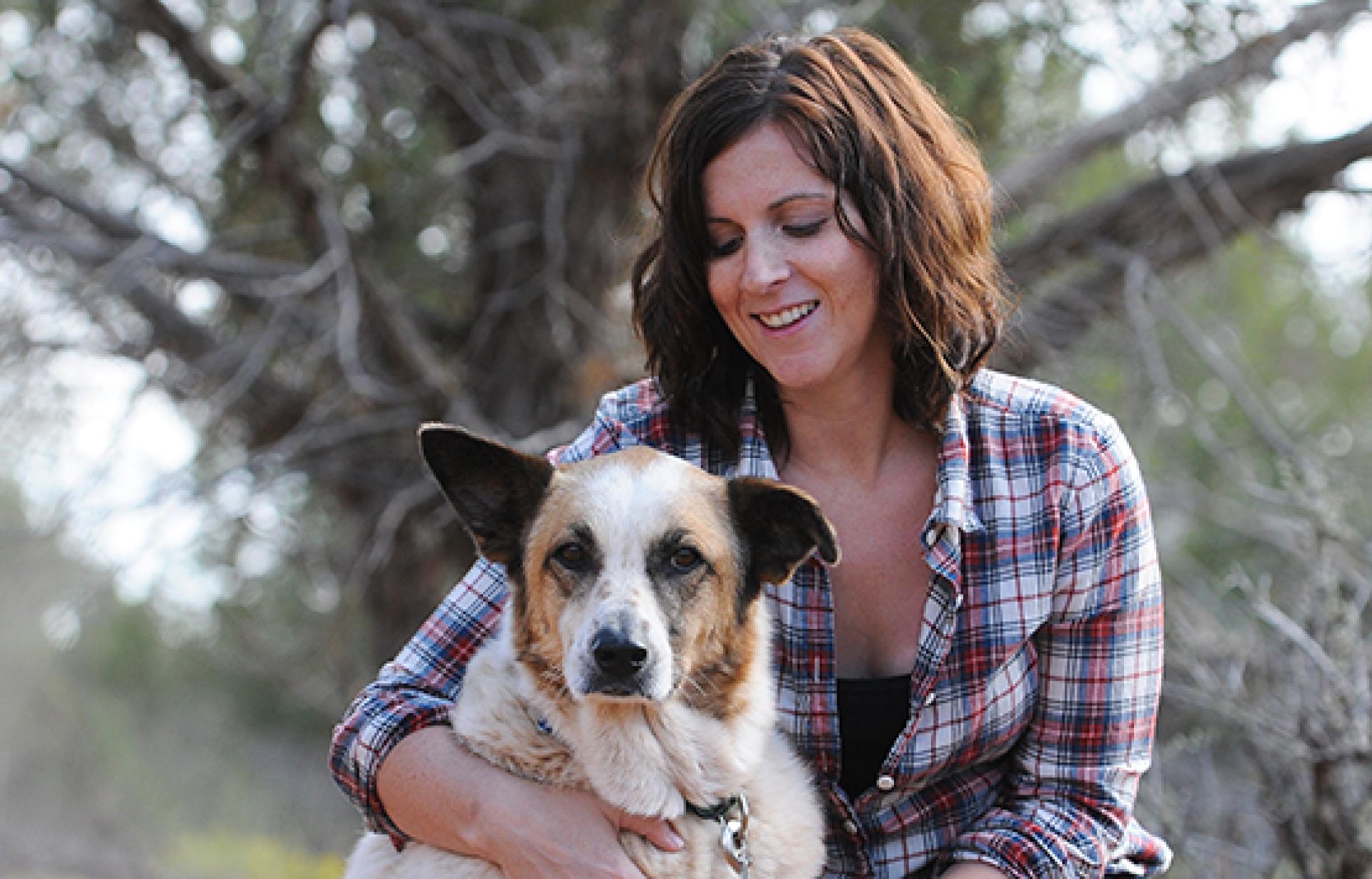 Amy Starnes with a dog