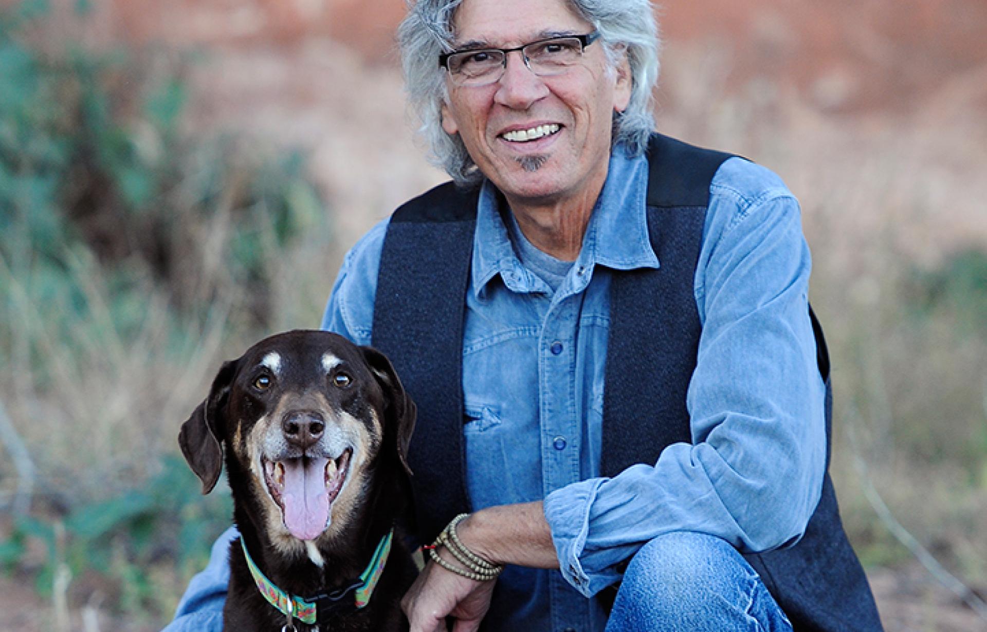 Cyrus Mejia with dog