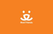 Best Friends Animal Society logo with the words "Best Friends" in white on an orange background