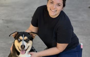 Courtney Gawel and dog