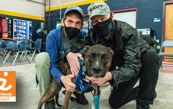 dog with members of the military