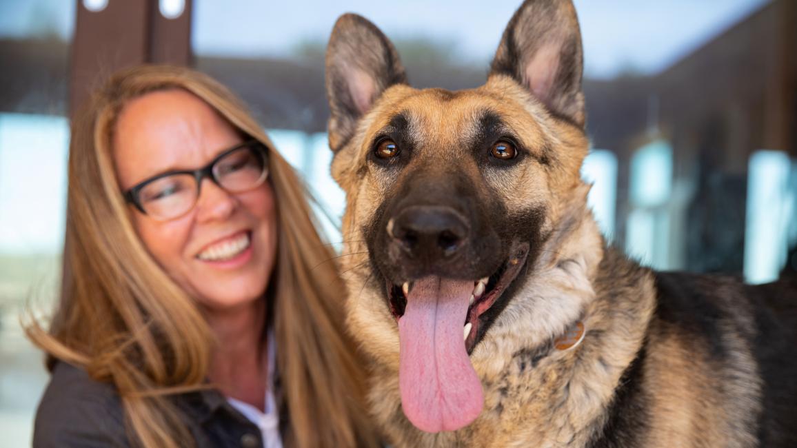 Julie Castle with her dog Sunny