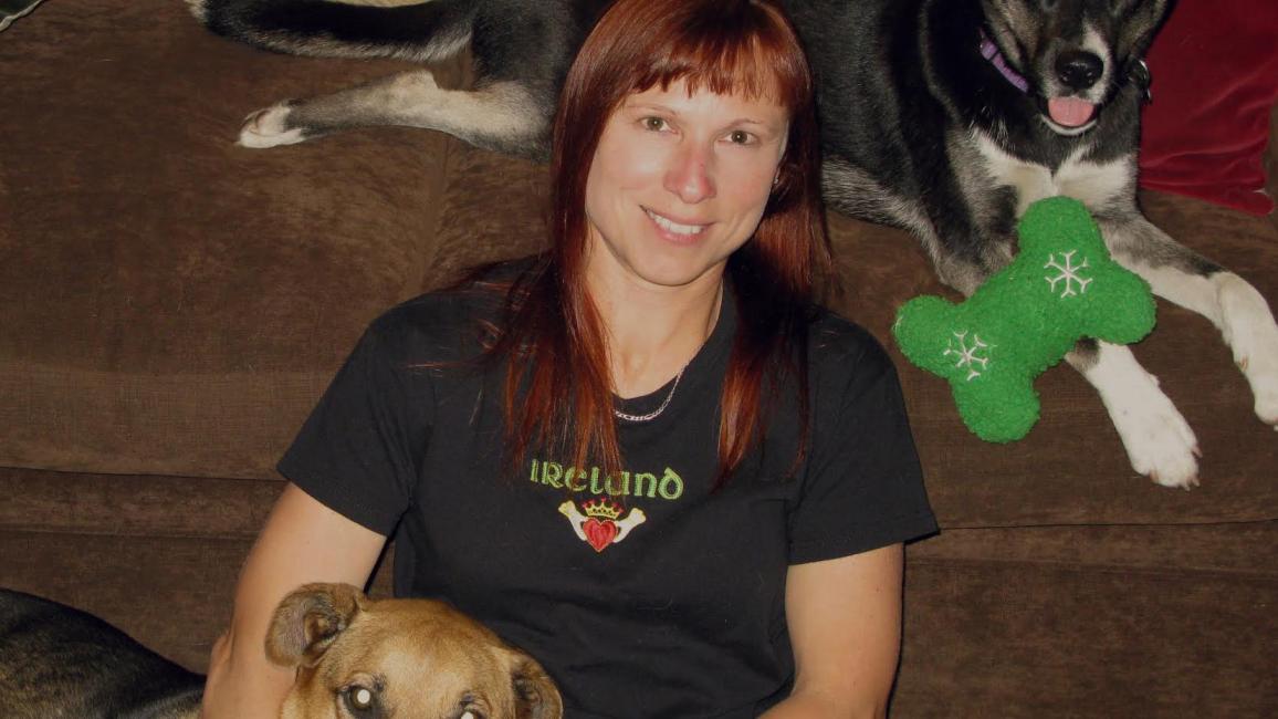 Best Friends in L.A. volunteer Kristin with her two dogs