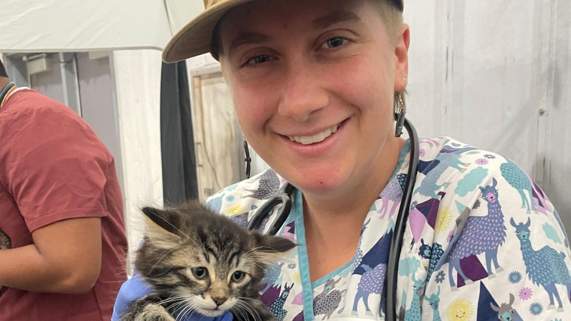 Maloree Barbera holding a kitten