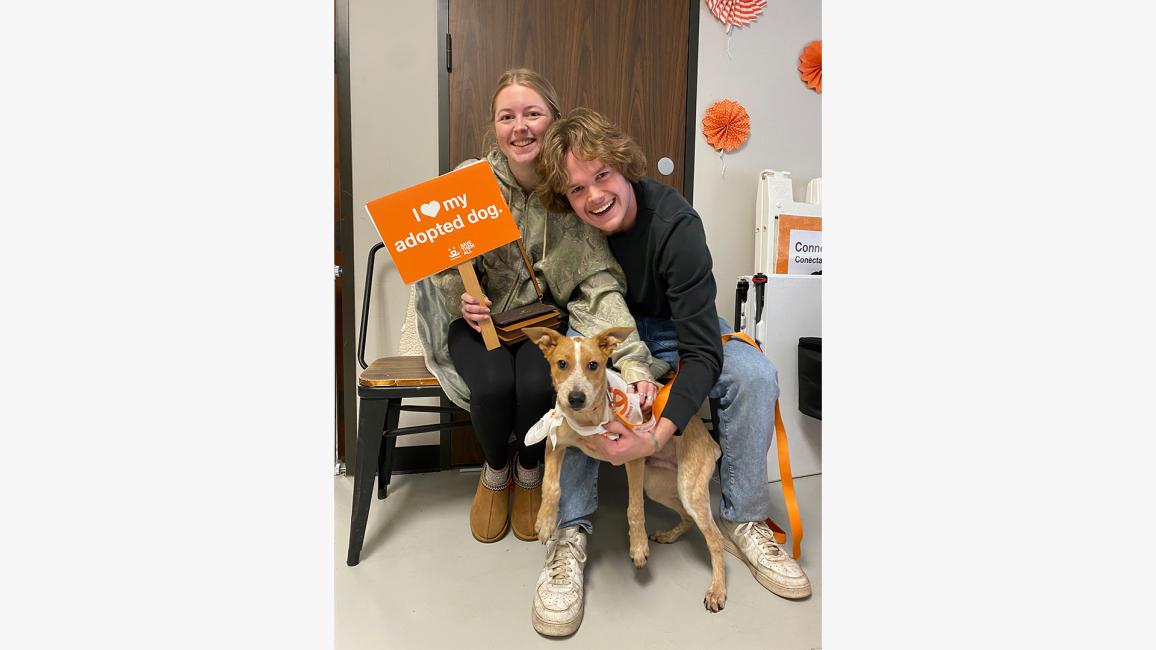 Skipper the dog with his family