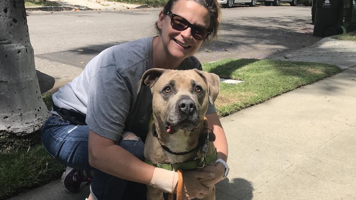 Kristen Hirsch with dog
