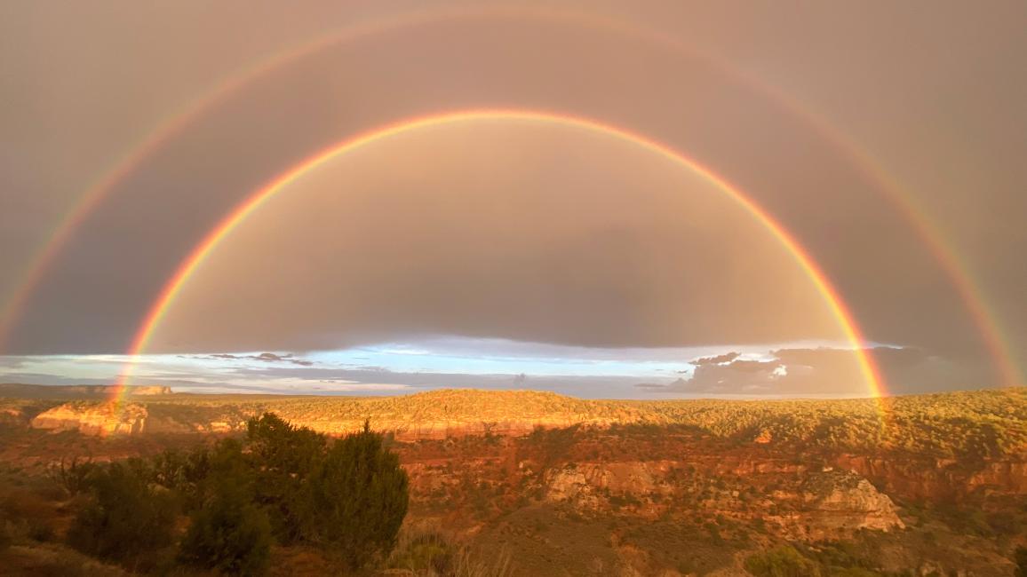 Double rainbow over Angel Canyon