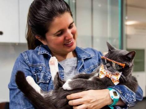 Amy Davila and Sunglasses Cat