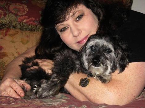 Barbara and Muffin the dog