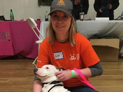 Volunteer Erin Kahle on the job