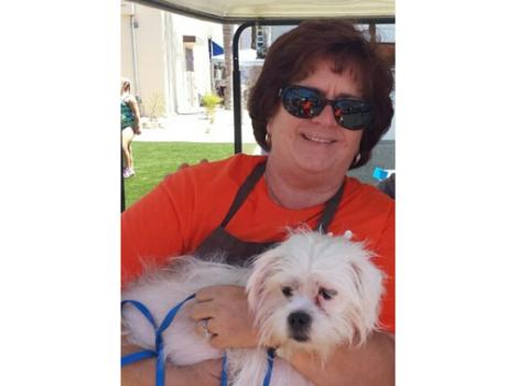 Kym Burns with her dog