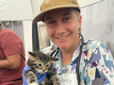 Maloree Barbera holding a kitten