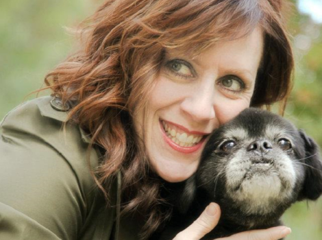 Michelle C. with a dog