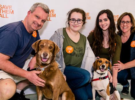 Chelsea being adopted at the Best Friends Super Adoption in New York City