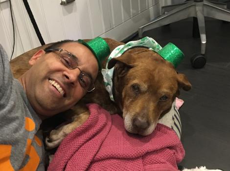 Best Friends volunteer Robert L. with his dog