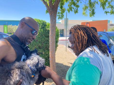 Sassy the dog reuniting with her family