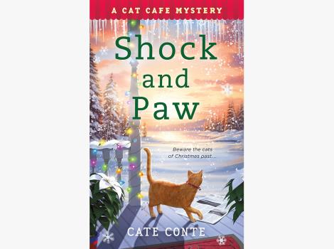 "Shock and Paw: A Cat Café Mystery" book cover