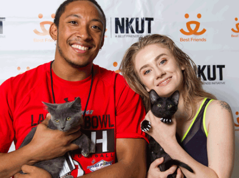 Couple who adopted cats at the Cool Cat Adoption Fest