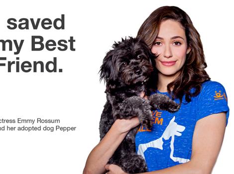 Emmy Rossum and small dog