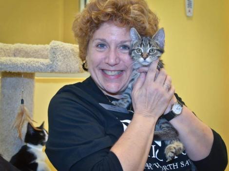 Sue T. with kitten