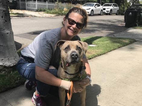 Kristen Hirsch with dog