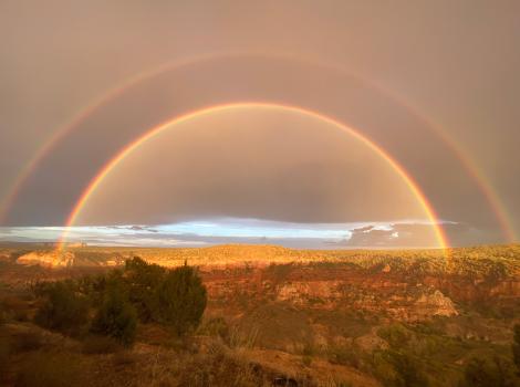 Double rainbow over Angel Canyon